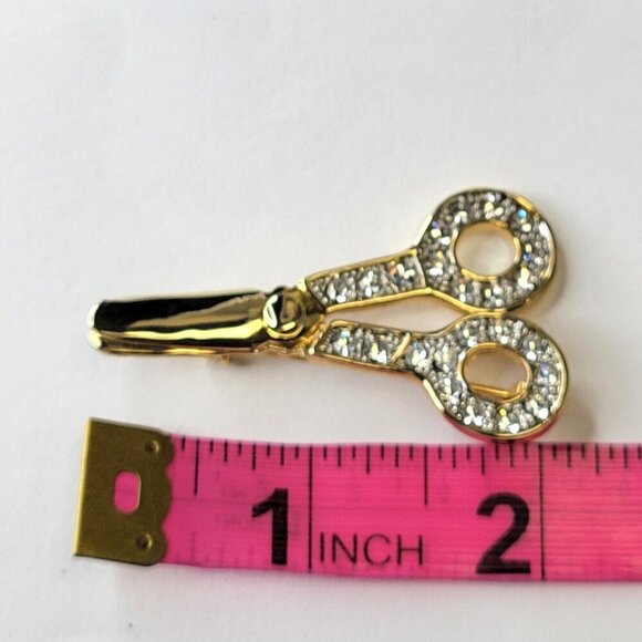 Gold Tone Scissors Brooch - Picture 6 of 11